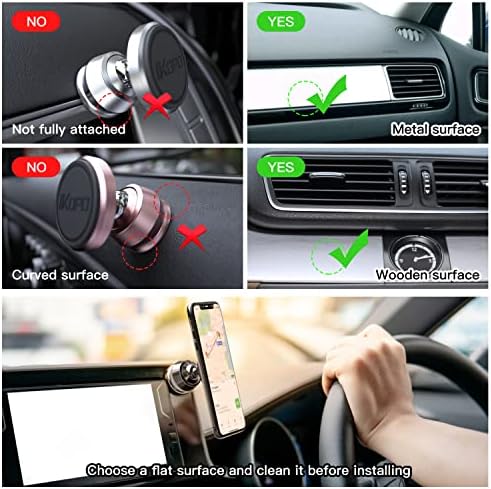 איקופו [3 מארז] מחזיק טלפון מגנטי עבור לוח מחוונים במכונית, טלפון סלולרי אוניברסלי הר לרכב עם מגנט חזק